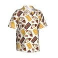 thumbnail image 2 of Hawaiian Shirt For Men, Chocolate Bread Waffle Print Mens Button Down Short Sleeve Shirt, Summer Beach Shirts For Men, 2 of 2