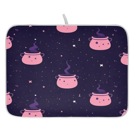 

Magical Pink Pattern Dish Drying Mat for Kitchen Quick Drying Absorbent Soft Durable 16 x 18