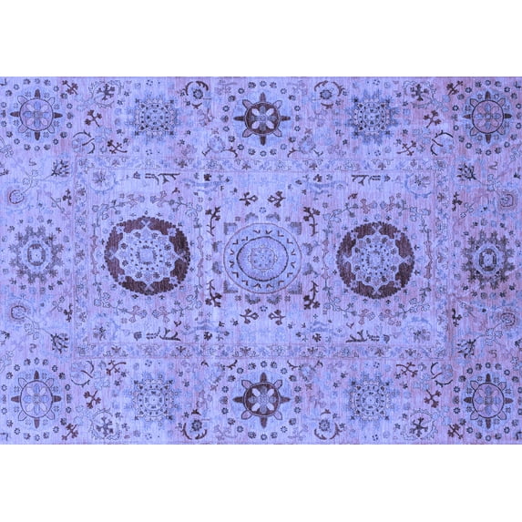 Ahgly Company Indoor Rectangle Abstract Blue Modern Area Rugs, 4' x 6'