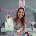 thumbnail image 5 of EclipseJewels Canvas Bunny & Chick Easter Bag – Printed Canvas Tote Gift Bag for Candy Storage, Easter Basket Alternative for Party Supplies, Holiday Decor & Festive Gift Wrapping,White, 5 of 5