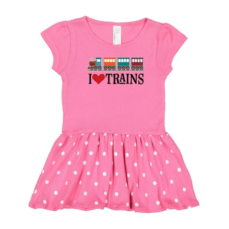 

Inktastic I Love Trains Gift Toddler Girl Dress