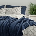 thumbnail image 3 of Cozy Comfort Sherpa Fleece Throw Blanket Navy - Thick and Warm Blankets, Soft Fuzzy Throw, 50x60 inches, 3 of 6