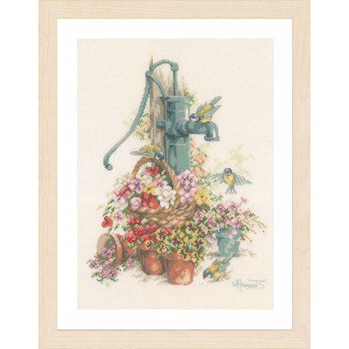 Lanarte Birds at the Water Pump Counted Cross-Stitch Kit