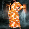 thumbnail image 5 of Stamzod Women's Halloween Night Dress Long Sleeve Printed Casual Long Sleep Shirt Plus Size Nightgowns for Women M, 5 of 9