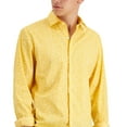 thumbnail image 2 of Bar III Mens Slim Flit Floral Stretch Dress Shirt Yellow M, 2 of 3