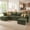 Green, variant on BedLuxury Modular Sectional Sofa with Storage, L-Shaped Modern Sofa Couch with Movable Ottoman for Living room, Office, Beige