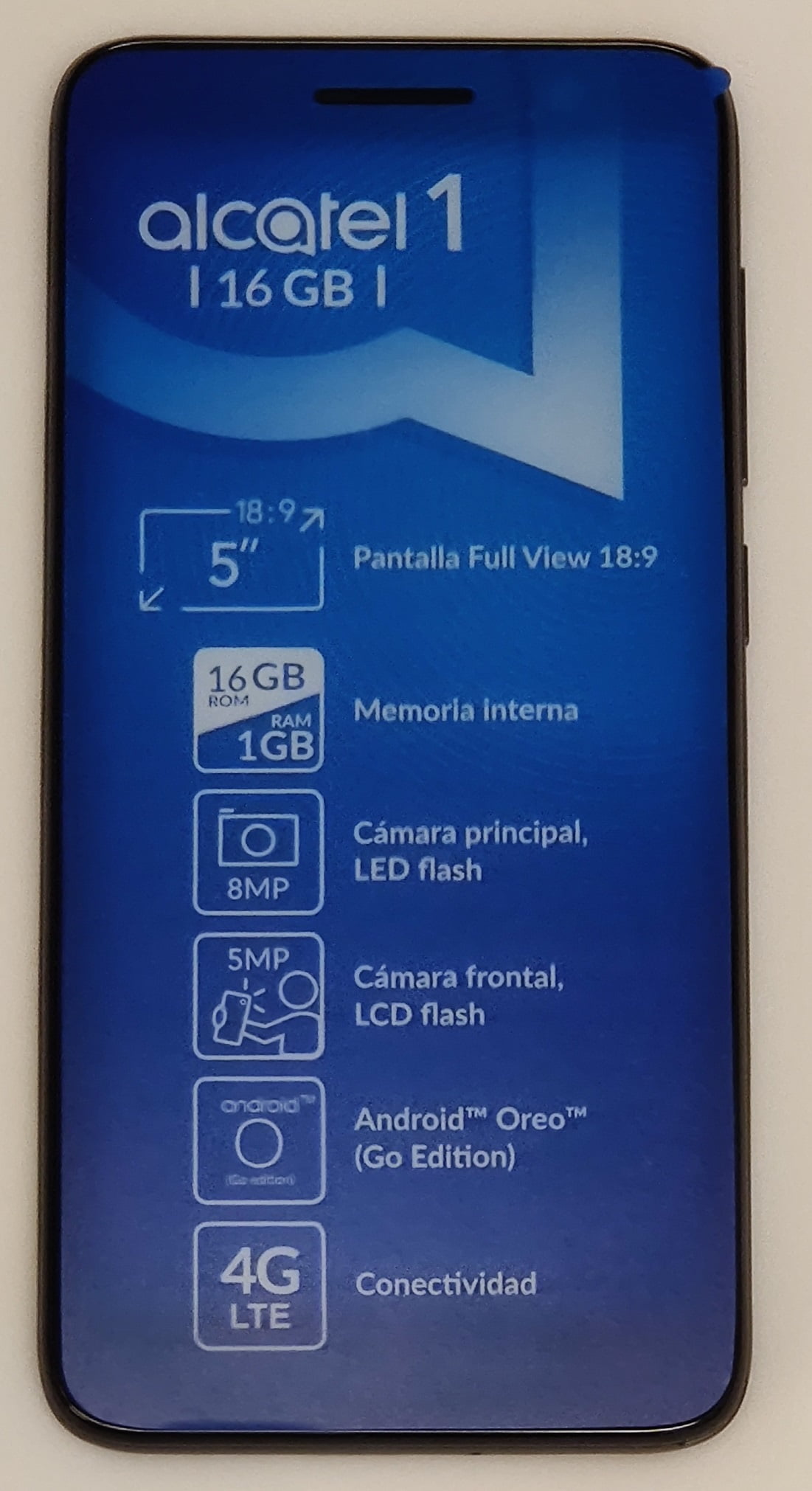 Alcatel 1 (2019) 5033E 16GB GSM Unlocked Android Smartphone - Bluish Black