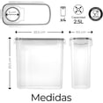 thumbnail image 4 of Juego de 4 Contenedores Hermeticos para Cereal, Recipientes Hermeticos para Organizacion de Alimentos Secos, Plastico Reforzado con Tapas de Sellado Hermetico, Organizadores de Cocina, 4 of 4