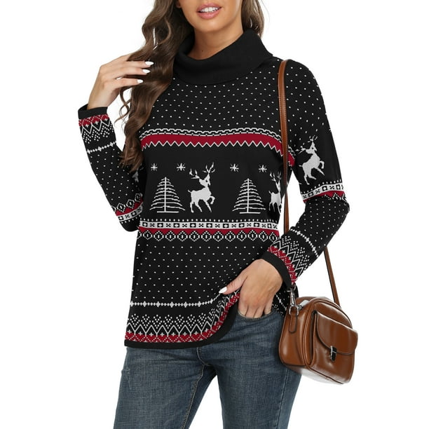 Asklazy Women's Turtleneck Sweater Long Sleeve Cozy Warm Casual ...