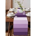 thumbnail image 4 of ERUNPONLY Purple Ombre Table Runner - 90 Inch Long Modern Abstract Art Farmhouse Striped Cotton and Linen Blended Dress Scarves Farmhouse Table Runner for Kitchen Dining, Coffee Table, 13" x 90", 4 of 8