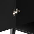 thumbnail image 4 of EUROCO 48" Longer Free Standing Buffet Cabinet ,Sideboard Cabinet with Pine Wood legs，3 Doors and Shelves，Metal Handle for Living Room Study Entrance Corridors ,Black, 4 of 8