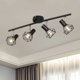 thumbnail image 1 of Lámpara de techo LED industrial retro con 4 focos giratorios en jaula de metal negra para cocina, pasillo, sala de estar y dormitorio, 1 of 5