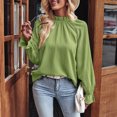 thumbnail image 1 of Top de manga acampanada para mujer Jersey elegante camisas camisa básica de Color sólido para mujer, 1 of 9