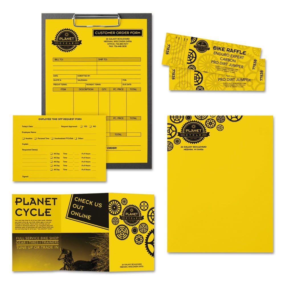 Astrobrights 22531 8.5 in. x 11 in. 24 lbs. Bond Weight Color Paper - Solar Yellow (500/Ream)