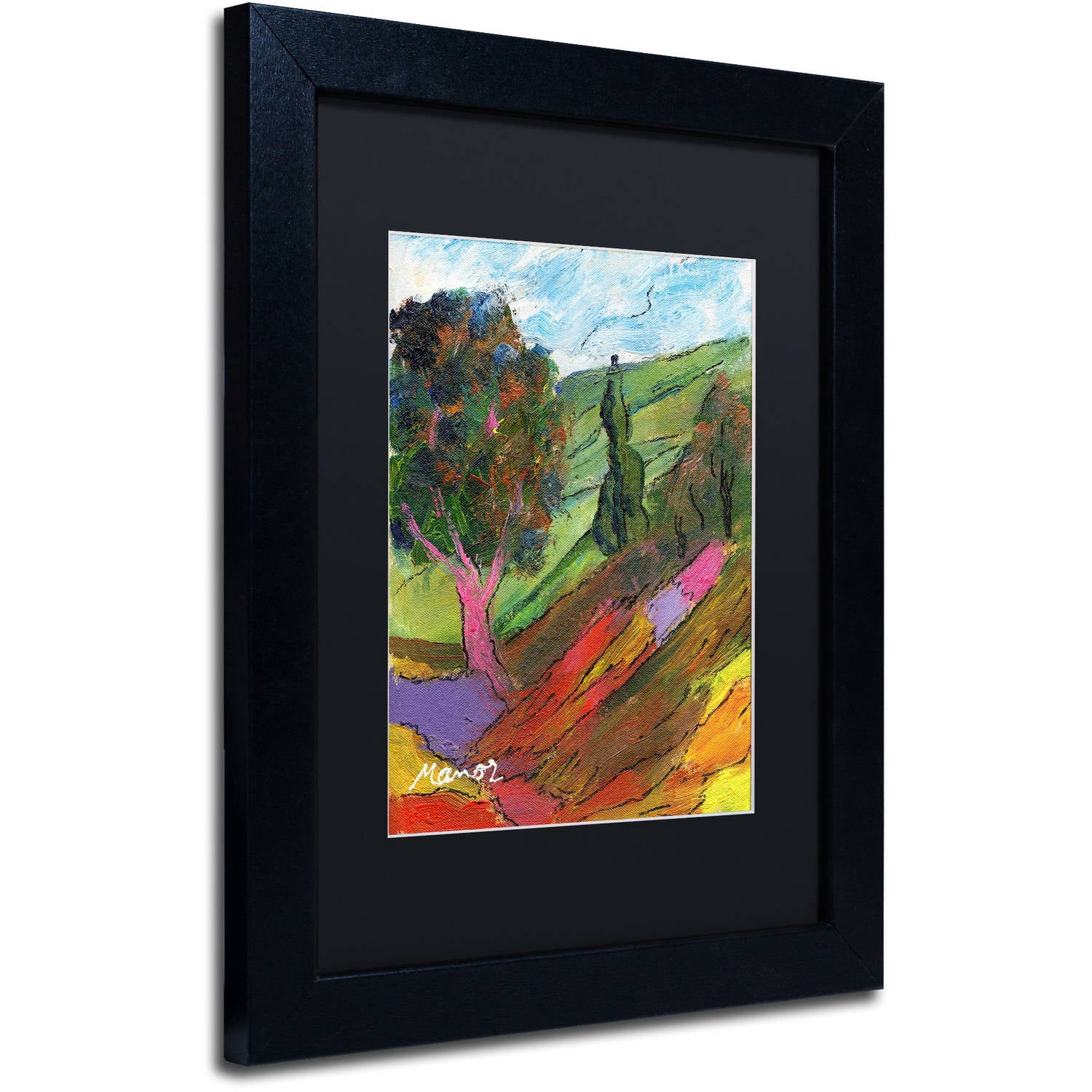 Trademark Fine Art "Untouched Hillside" Canvas Art by Manor Shadian Black Matte, Black Frame