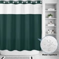 thumbnail image 2 of No Hook Shower Curtain, Pure Dark Green Shower Curtains for Bathroom with See Through Top Window, Simple Solid Color Waterproof & Washable Bath Curtain Standard 72"x72", 2 of 9