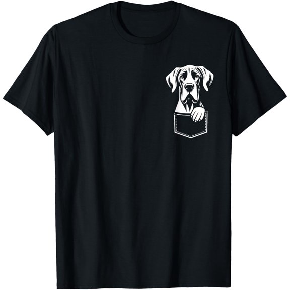 Sam Soft Great Dane Peeking Dog Graphic Design T-Shirt