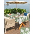 thumbnail image 4 of Outdoor Tablecloth with Umbrella Hole & Zipper, Dark Sage Green Palm Tree Rectangle Tablecloth 60x84 Inch, Summer Botancial Tropical Farmhouse Patio Table Cover Waterproof Table Cloth for Picnic, 4 of 7