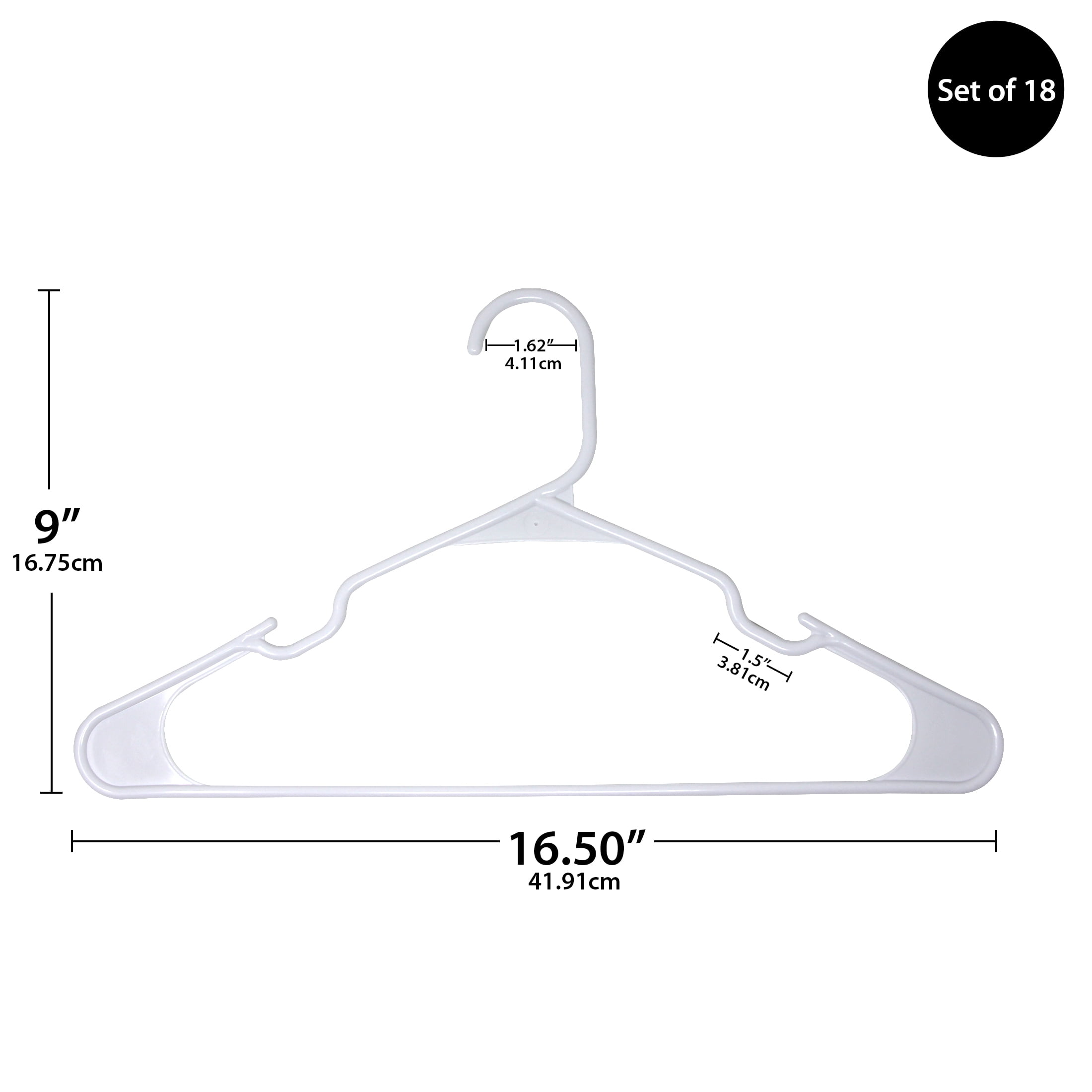 Extra Large Clothing Hangers Heavy Duty Durable Plastic White Set 3 Hangers  NEW