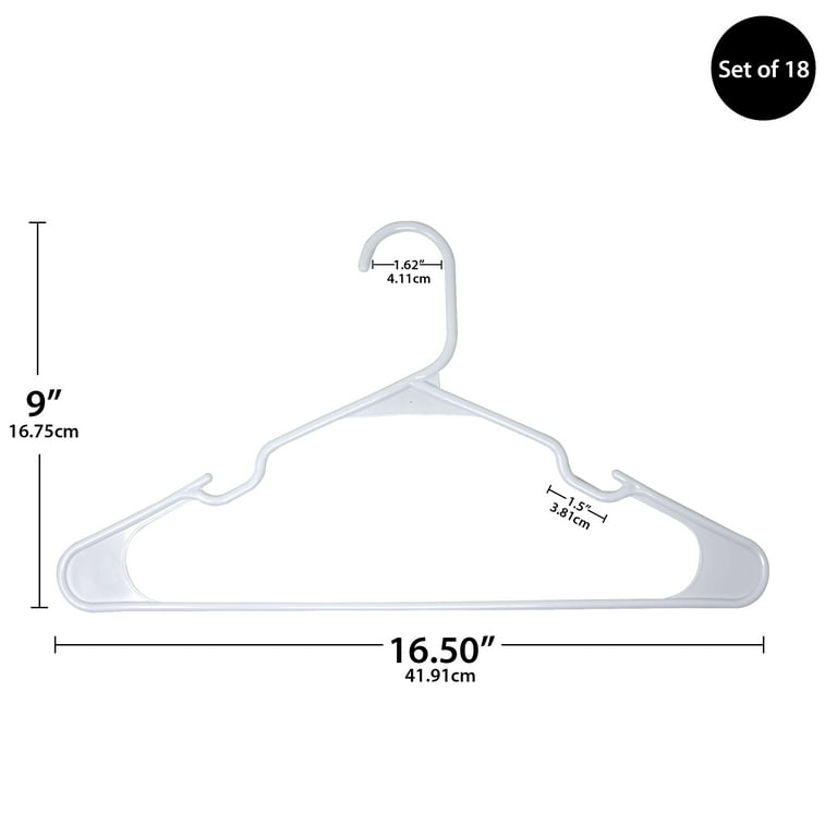 ZenLife Traceless Clothes Hanger, Wide Shoulder, 10 Pack, White