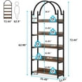 thumbnail image 2 of Tribesigns 5-Shelf Arched Bookcase, Industrial Metal Etagere Bookshelf, Rustic Brown, 2 of 5