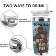 thumbnail image 4 of Best Dad Ever Insulated Vacuum Tumbler with Lid, Father''s Day Birthday Gifts for Men Papa Grandpa, To My Dad Wood Grain Stripes Stainless Steel Double Wall Cup, 20oz Travel Detachable Straw Mug, 4 of 6