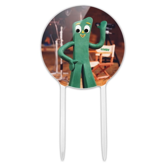 Acrylic Gumby on Movie TV Set Cake Topper Party Decoration for Wedding Anniversary Birthday Graduation