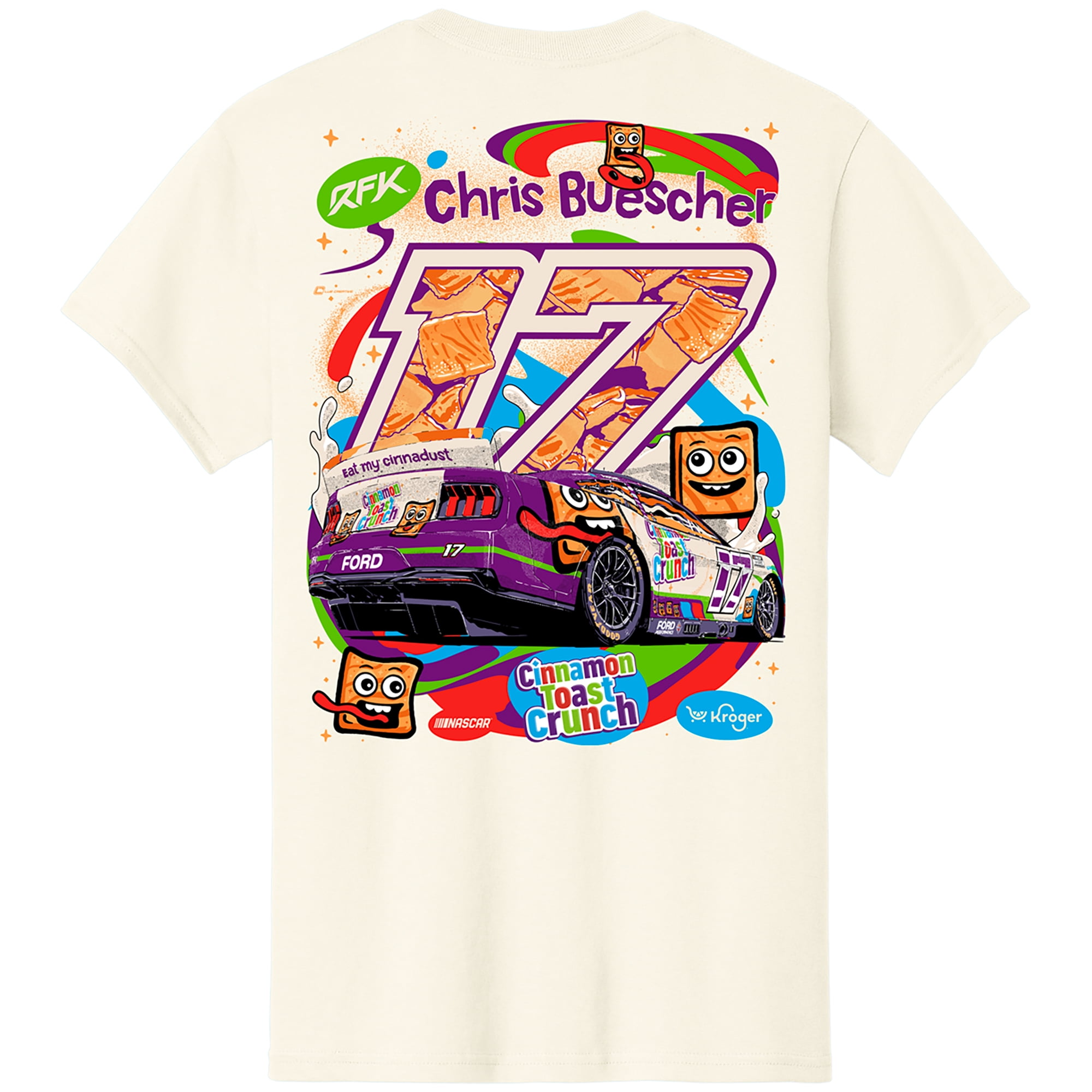 Men's Natural Chris Buescher Cinnamon Toast Crunch Car T-Shirt