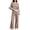 Khaki-2 piece set, variant on Hilenly Womens Sweatsuits 2 Piece Set Casual Crewneck Long Sleeve Pullover Sweatshirt Sweatpant Color Block Tracksuits