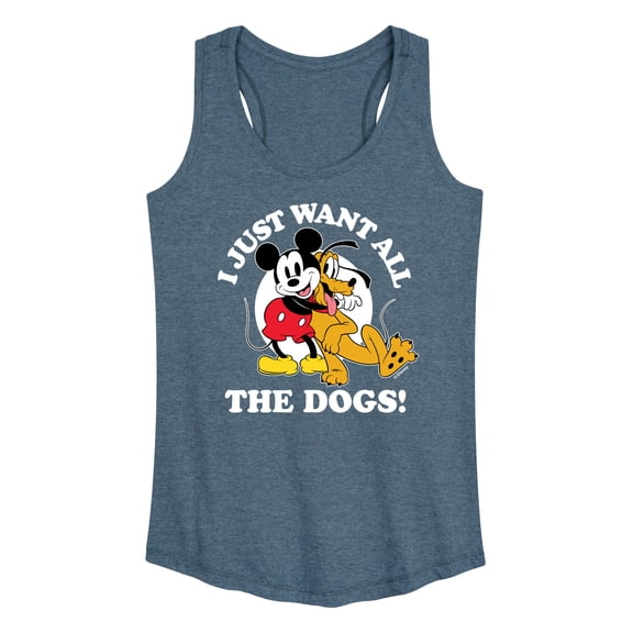 Mickey & Friends - Mickey Pluto Just Want All Dogs - Women's Racerback Tank Top