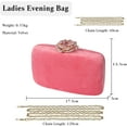 thumbnail image 4 of Velvet Clutch Bag for Women Flower Lock Evening Bag Sparkly Rhinestone Handbag Bridal Wedding Purse, 4 of 6