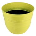 thumbnail image 2 of Garden Elements Indoor/Outdoor Glazed Brushed Happy Plastic Planter, Large, Bright Yellow, 15", 2 of 5