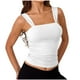 thumbnail image 2 of Blusa de poliéster para mujer, sin mangas, con cuello cuadrado y tirantes finos, de color liso, 2 of 9