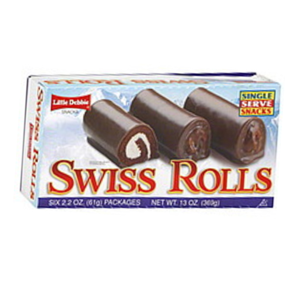 Little Debbie Swiss Rolls Chocolate Cake Snacks, 6 Twin-Wrapped Rolls, 13 oz Box