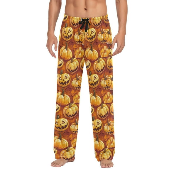 Halloween Pumpkins Men's Pajama Pants with Pocket Lounge Pants Pajama Sleep Pant Pj Comfortable
