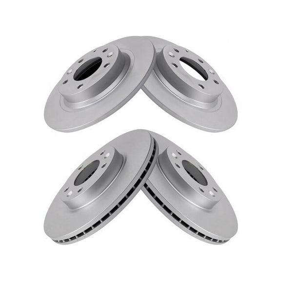 Front and Rear Brake Rotor Set 4 Piece - Compatible with 2006 - 2012 Ford Fusion 2007 2008 2009 2010 2011