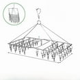 thumbnail image 1 of New Chinese Style Stainless Steel Folding Laundry Drying Rack with 52 Line Clips (4.0 Line) - Multi-functional Hanger for Socks, Underwear & Small Items, Windproof Design for Home, Dormitory Use,, 1 of 6