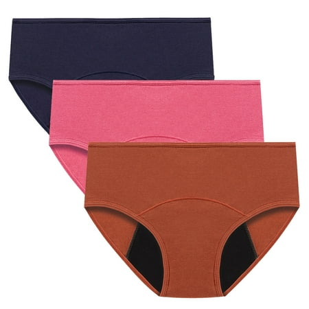 ATOYSOY Women s Clearance Solid Leak Proof Panty Multipack Mid Waist Period Underpants Plus Size Hip Lifting Cotton Panties  3 Pack Shapewear Control Briefs Seamless Stretchy Pink XXXXL