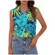 thumbnail image 2 of TaTaai Loose Printed Top Lightweight Soft Women's Fashion Lapel Button Sleeveless Short Sleeve Summer Casual Office Daily Blouse Gift, 2 of 6