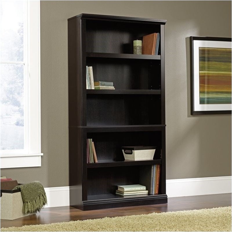 Sauder Select 5 Shelf Bookcase Estate, Carson 5 Shelf Bookcase Espresso