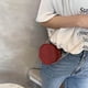 thumbnail image 2 of Mini bolso de hombro redondo para mujer, cadena de PU, mensajero, monedero de color sólido (rojo) Likrtyny Para estrenar, 2 of 8
