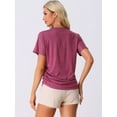 thumbnail image 4 of DARING DIVA Pajama Comfy Pajama V-Neck Short Sleeve Sleep Tops XS Red, 4 of 6