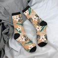 thumbnail image 5 of Balery Tropical Leaves Flower Pattern Crew Socks Unisex– Soft & Breathable Socks for Men & Women, One-Size Fits Most (US 5-11), Comfortable & Durable for Daily Wear, 5 of 6