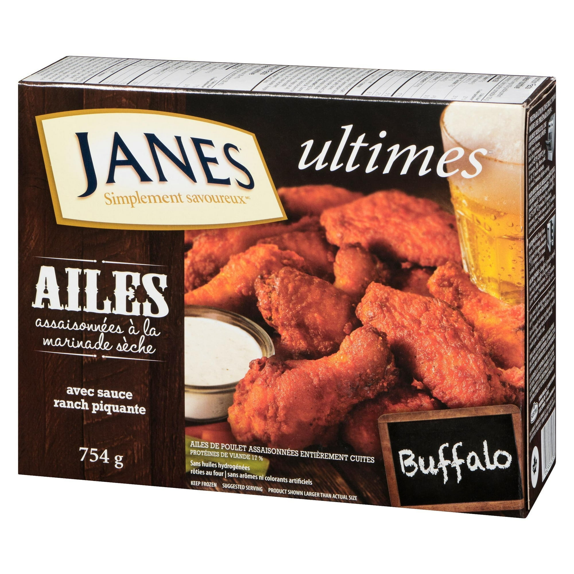 Janes ultimates Dry Rub Seasoned Chicken Wings Buffalo Style, Chicken Wings, 754g