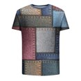 thumbnail image 4 of Njoeus Mens T-Shirts Compression Shirt Men Mens Gradient Undershirts Men Casual Vetage Round Neck Printing Shorts Sleeves Tee Pullover Blouse(Big & Tall Size), 4 of 4