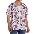 thumbnail image 4 of Xecao offers the Wine for Men's Casual Short-sleeved Shirt, a button-up collared shirt with a pocket, perfect for beach vacations and yacht travel in the Small size., 4 of 7