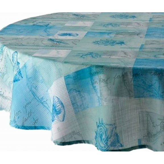 Shells & Sentiments Tablecloth Blue Nautical Table Cloth 60x102 Ob