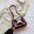 thumbnail image 4 of Bolso de hombro transparente para mujer, bolsos para las axilas, bolsos de mano de color sólido (café) Likrtyny Para Estrenar, 4 of 9