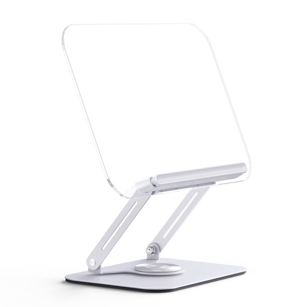 Soporte Libro Elevador Escritorio Plegable para Acrílico Ajustable Con Clips Página
