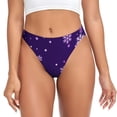 thumbnail image 1 of Balery Crystal Purple Snowflake Tangas de Algodón para Mujer con Estampado – Ropa Interior Sexy, Transpirable, G-string-XX-Large, 1 of 6